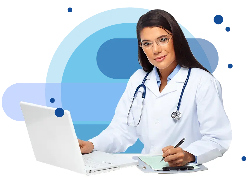 Female Doctor with Laptop